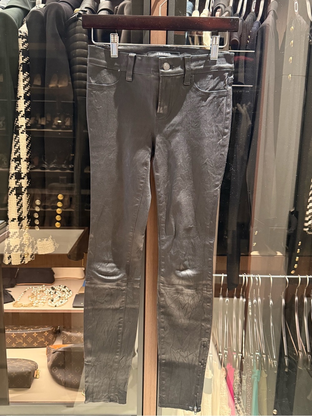 J Brand Black Leather Skinny Pants